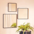 Orsina Matt Black Small Square Wall Mirror – Bevelled Glass Design