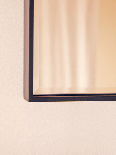 Orsina Matt Black Small Square Wall Mirror – Bevelled Glass Design