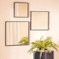Orsina Loretta Large Square Wall Mirror – Matte Black Bevelled Glass