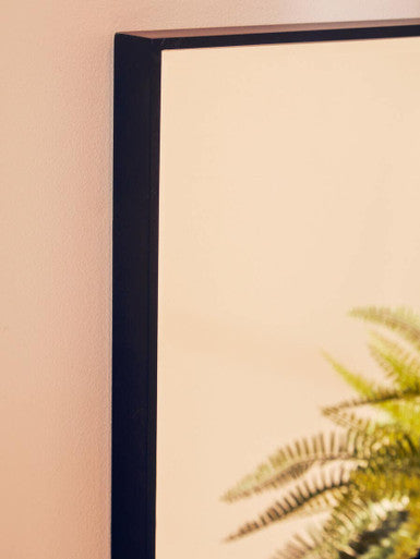 Orsina Loretta Large Square Wall Mirror – Matte Black Bevelled Glass