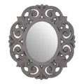 Orsina Itaka Antique Grey Scroll Design Wall Mirror | Fleur-de-Lis