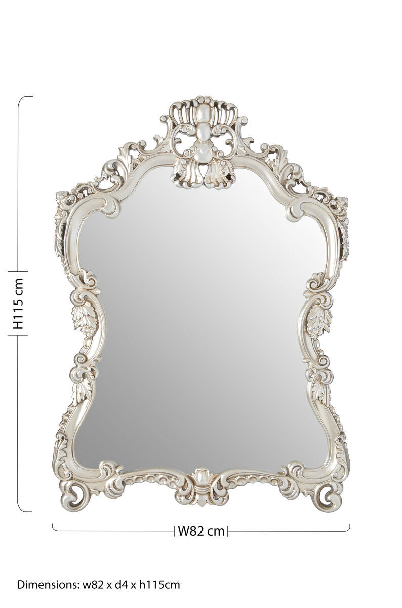 Orsina Giordano Champagne Wall Mirror – Ornate Acanthus Scroll Frame