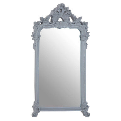 Orsina Gabrieli Grey Wall Mirror – Ornate Rectangular Mirror