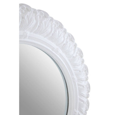 Orsina Plume Wall Mirror – Antique White Acanthus Leaf Accent Mirror