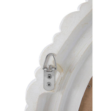Orsina Plume Wall Mirror – Antique White Acanthus Leaf Accent Mirror