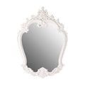 Orsina Locatelli Antique White Rose Crest Ornate Wall Mirror