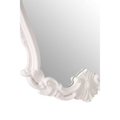 Orsina Locatelli Antique White Rose Crest Ornate Wall Mirror