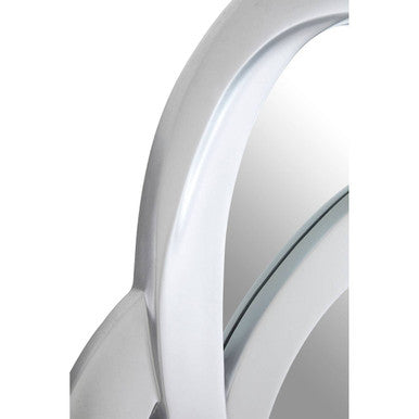Orsina Opus Silver Elliptical Wall Mirror – Modern Sculptural Design