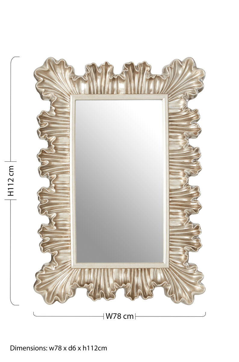 Orsina Sinarge Clamshell Wall Mirror – Champagne Finish Decor