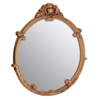 Orsina Tina Round Wall Mirror – Gold Finish Acanthus Leaf Decor