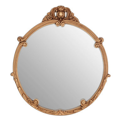Orsina Tina Round Wall Mirror – Gold Finish Acanthus Leaf Decor
