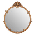 Orsina Tina Round Wall Mirror – Gold Finish Acanthus Leaf Decor