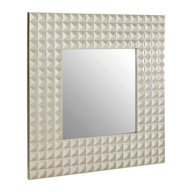 Orsina Dimano 3D Geometric Wall Mirror – Champagne Finish Modern Decor