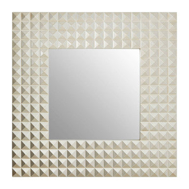 Orsina Dimano 3D Geometric Wall Mirror – Champagne Finish Modern Decor