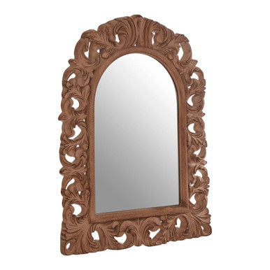 Orsina Tristram Leaf Wall Mirror – Antique Brown Neoclassical Decor