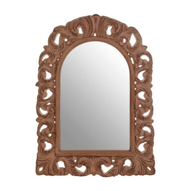 Orsina Tristram Leaf Wall Mirror – Antique Brown Neoclassical Decor