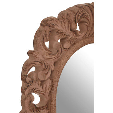 Orsina Tristram Leaf Wall Mirror – Antique Brown Neoclassical Decor