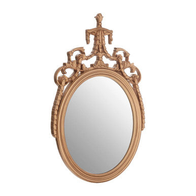 Orsina Le Marais Gold Oval Wall Mirror – Neoclassical Floral Design