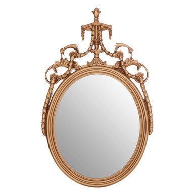Orsina Le Marais Gold Oval Wall Mirror – Neoclassical Floral Design