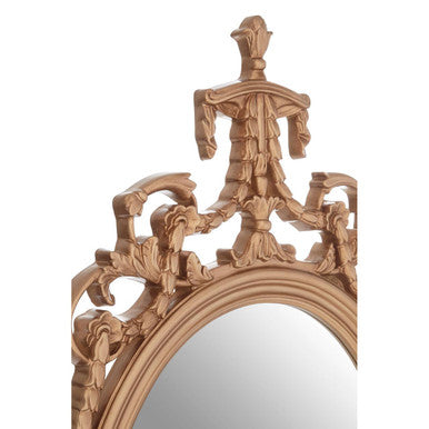 Orsina Le Marais Gold Oval Wall Mirror – Neoclassical Floral Design