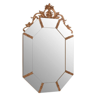 Orsina Milana Octagonal Wall Mirror – Gold Resin Neoclassical Frame