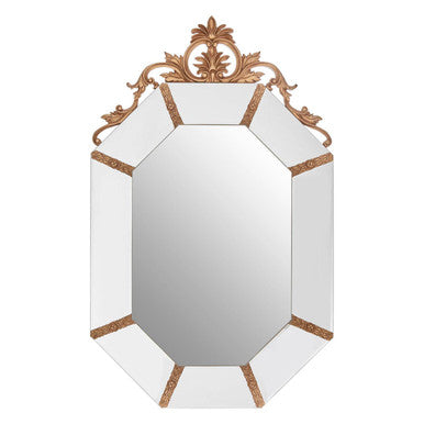 Orsina Milana Octagonal Wall Mirror – Gold Resin Neoclassical Frame