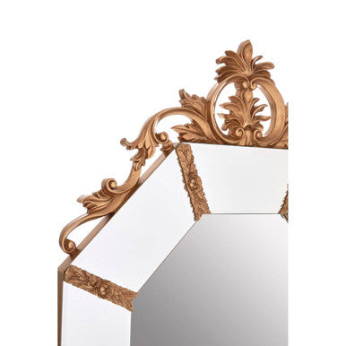 Orsina Milana Octagonal Wall Mirror – Gold Resin Neoclassical Frame