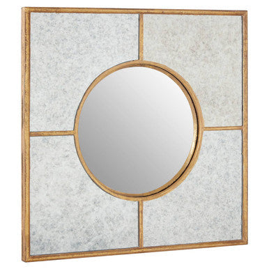 Orsina Zariah Art Deco Wall Mirror – Gold Finish Oval Mirror