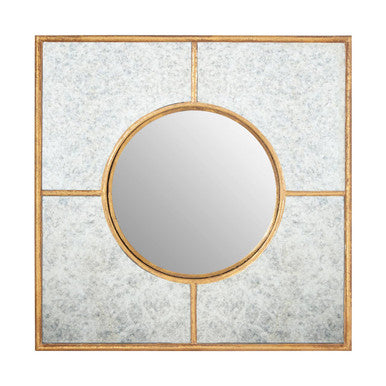 Orsina Zariah Art Deco Wall Mirror – Gold Finish Oval Mirror