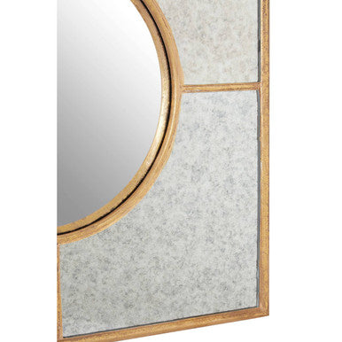 Orsina Zariah Art Deco Wall Mirror – Gold Finish Oval Mirror