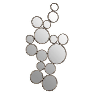 Orsina Zariah Large Silver Multi Circle Wall Mirror | Sculptural Art