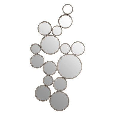 Orsina Zariah Large Silver Multi Circle Wall Mirror | Sculptural Art