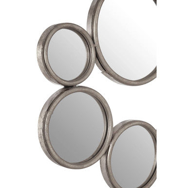 Orsina Zariah Large Silver Multi Circle Wall Mirror | Sculptural Art