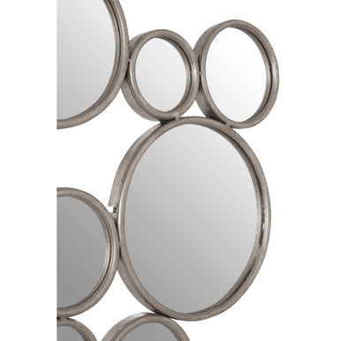 Orsina Zariah Large Silver Multi Circle Wall Mirror | Sculptural Art