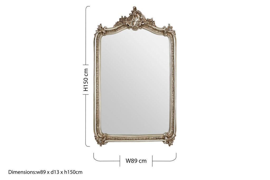 Orsina Adelere Ornate Arched Wall Mirror – Champagne Gold Finish