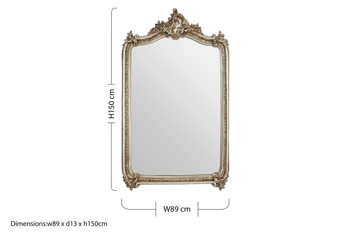 Orsina Adelere Ornate Arched Wall Mirror – Champagne Gold Finish