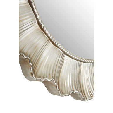 Orsina Adelere Scalloped Wall Mirror – Round Champagne Finish Decor