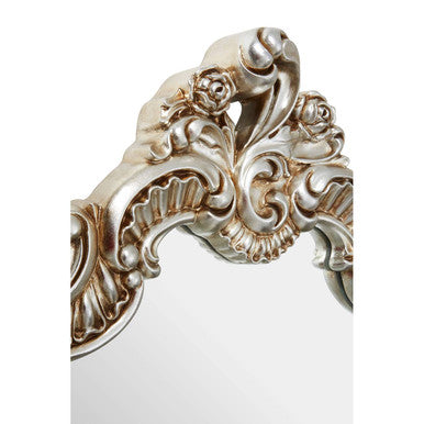 Orsina Adelere Rose Crest Wall Mirror – Champagne Floral Accent