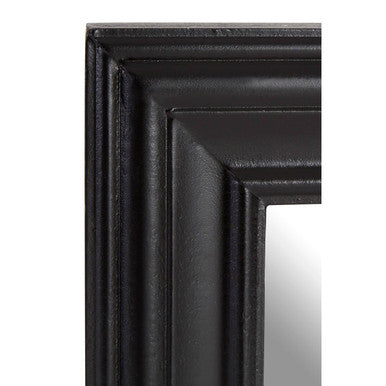 Orsina Henley Black Wall Mirror | Large Rectangular Solid Wood Frame
