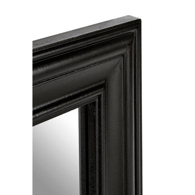 Orsina Henley Black Wall Mirror | Large Rectangular Solid Wood Frame