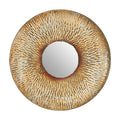 Orsina Faiza Gold Small Textured Wall Mirror – Compact Accent Decor