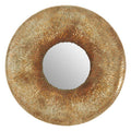Orsina Faiza Gold Textured Wall Mirror – Medium Curved Metal Frame