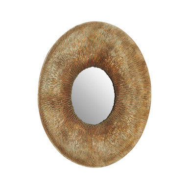Orsina Faiza Gold Large Textured Wall Mirror | Metal Statement Piece