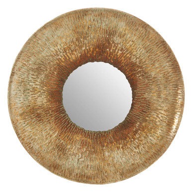 Orsina Faiza Gold Large Textured Wall Mirror | Metal Statement Piece