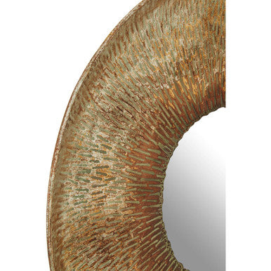 Orsina Faiza Gold Large Textured Wall Mirror | Metal Statement Piece