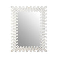 Orsina Puzzle Sunburst Wall Mirror – Rectangular Silver Glam Decor