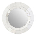 Orsina Puzzle Round Wall Mirror – Bevelled Sunburst Silver Design