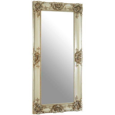 Orsina Cara Ornate Silver Wall Mirror – Neoclassical Wooden Frame