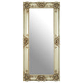 Orsina Cara Ornate Silver Wall Mirror – Neoclassical Wooden Frame