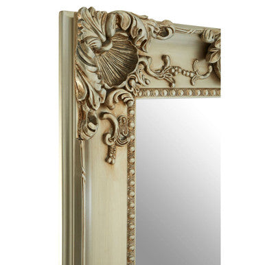Orsina Cara Ornate Silver Wall Mirror – Neoclassical Wooden Frame